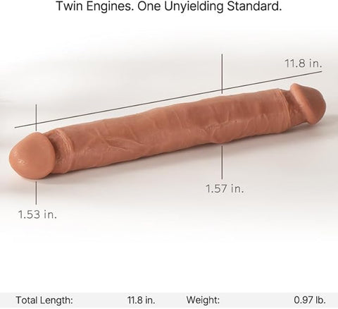 11.8-Inch Double Ended Dildo, Made of Silicone, 1.57-Inche Diameter Realistic Double Sided Long Dildos, Sex Toys for Lesbian Couples Games