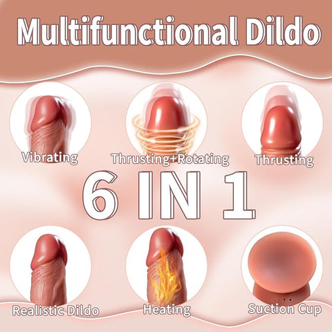 Realistic Dildo Vibrator Sex Toys for Women Thrusting Dildos with Suction Cup 9 Vibrations & 3 Thrusting Modes, Heating Modes Swing Penis with Remote Control Female Couple Adult Toys & Games for Women