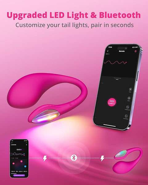 LOVENSE Lush 4 Wearable G-Spot Vibrator Remote Control Vibrator for Couples | App Control Long-Distance Couples Sex Toys, Discreet Panty Vibrator with LED Light, IPX7 Waterproof, Body-Safe Silicone, Rose