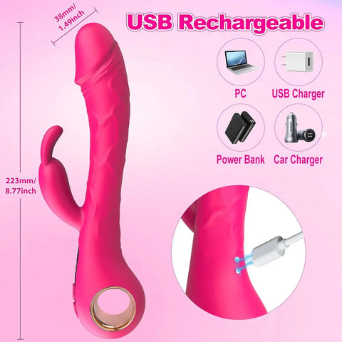 Couples Rabbit Vibrator With Heating Mode- Rechargable