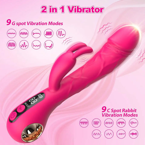 Couples Rabbit Vibrator With Heating Mode- Rechargable